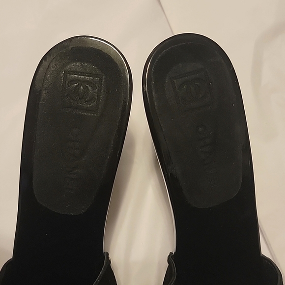 EUC Chanel Clogs Nubuck Leather Silver Hardware Studs - Picture 4 of 11